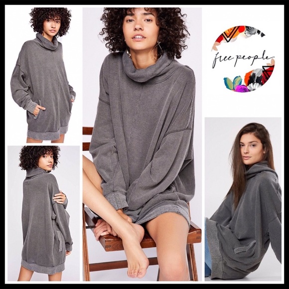FREE PEOPLE COZY OVERSIZED PULLOVER POCKETS TUNIC - Picture 8 of 8